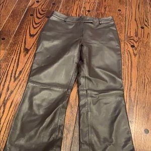 Brown leather pants